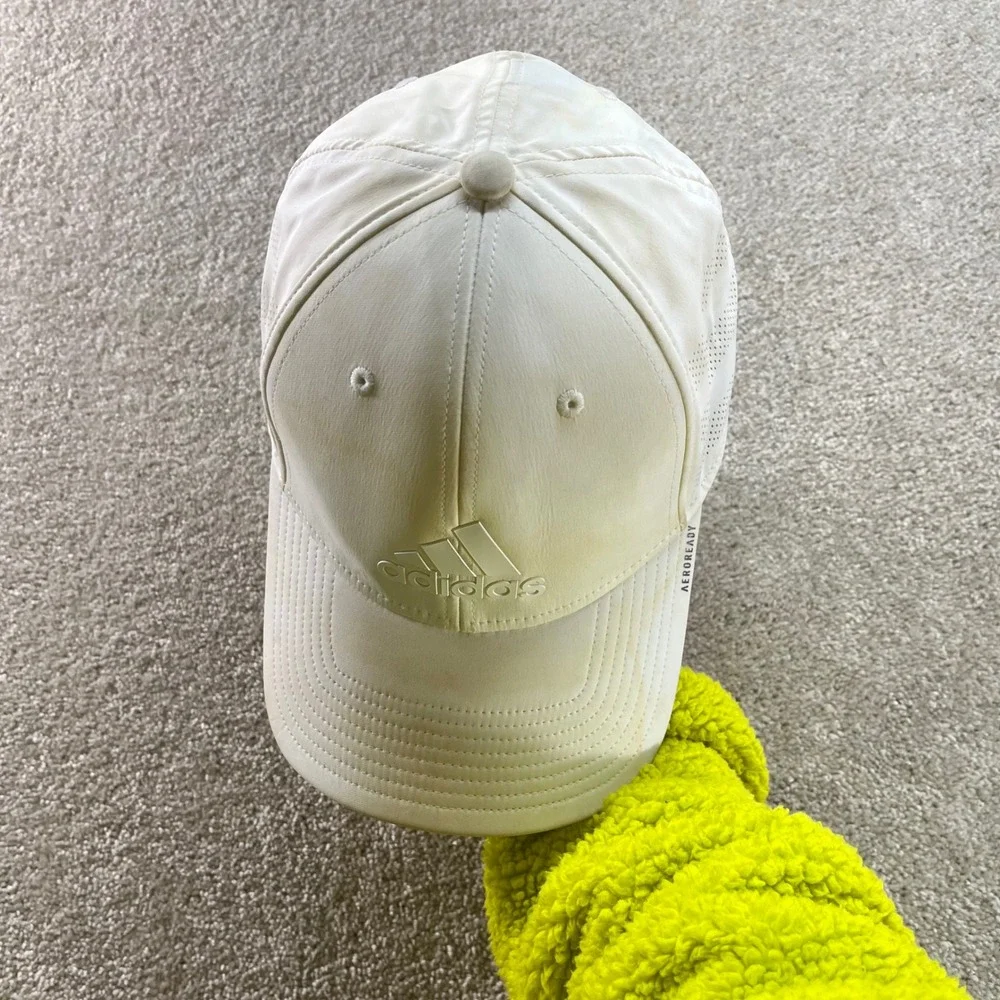 Adidas Aeroready‎ A-Flex Hat Mens L/XL White Perforated Performance Baseball Cap